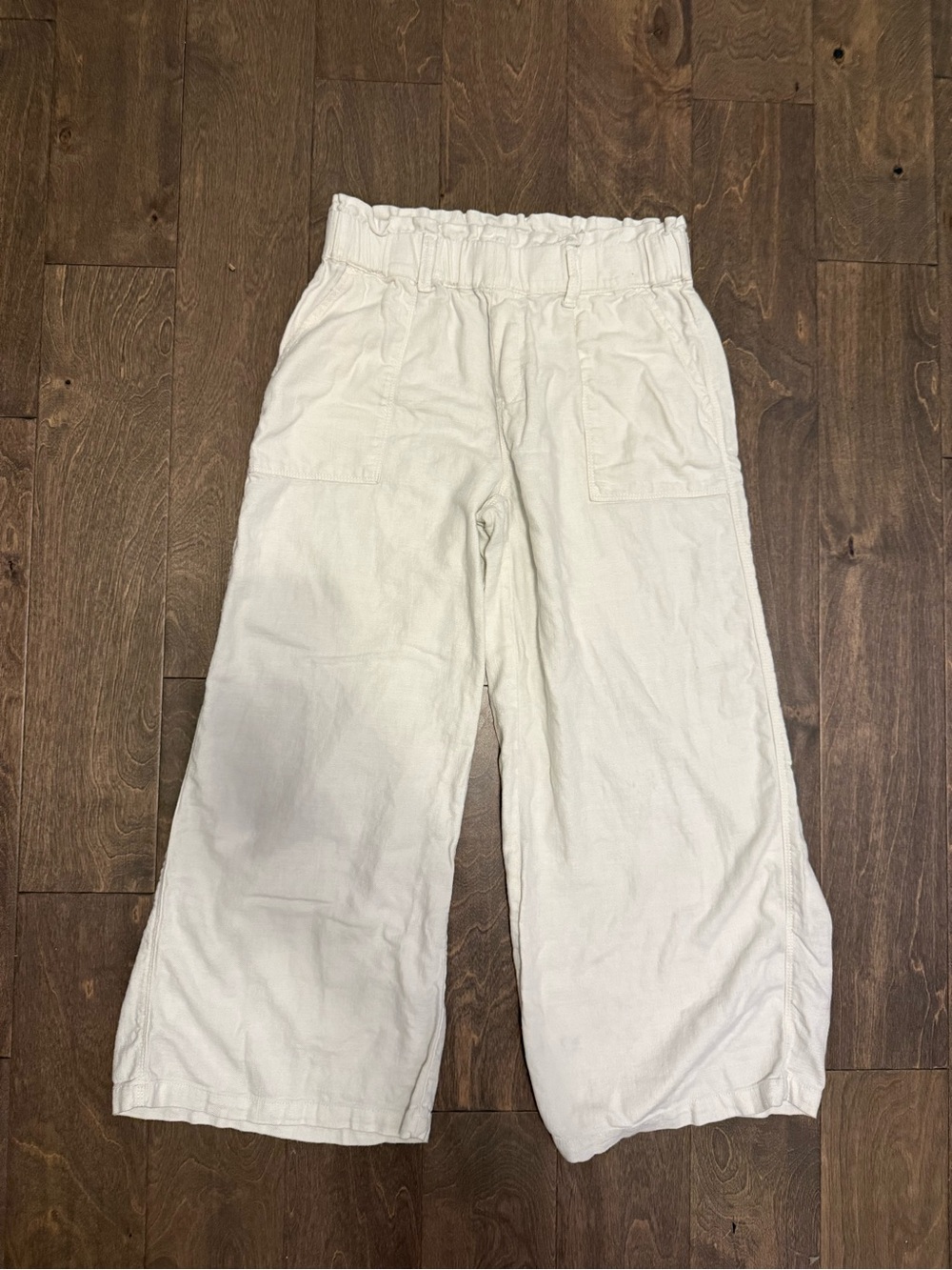 Blank NYC Cream Wide-Leg Linen blend pants Size S
